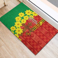 Enkutatash Ethiopia Rubber Doormat Melkam Addis Amet Adey Abeba Flower - Wonder Print Shop