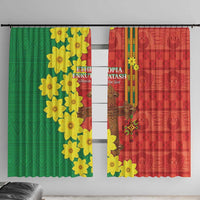 Enkutatash Ethiopia Window Curtain Melkam Addis Amet Adey Abeba Flower - Wonder Print Shop