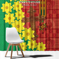 Enkutatash Ethiopia Window Curtain Melkam Addis Amet Adey Abeba Flower - Wonder Print Shop