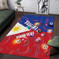 Personalised Philippines Billiards Area Rug Cue With Balls Flag Style - Wonder Print Shop