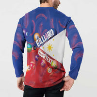Personalised Philippines Billiards Button Sweatshirt Cue With Balls Flag Style - Wonder Print Shop