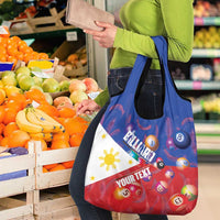 Personalised Philippines Billiards Grocery Bag Cue With Balls Flag Style - Wonder Print Shop