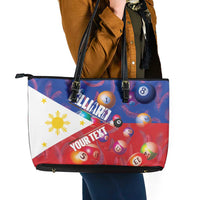 Personalised Philippines Billiards Leather Tote Bag Cue With Balls Flag Style - Wonder Print Shop