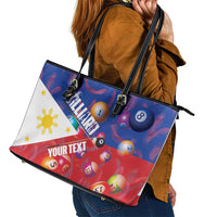 Personalised Philippines Billiards Leather Tote Bag Cue With Balls Flag Style - Wonder Print Shop