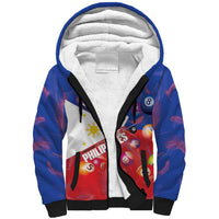 Personalised Philippines Billiards Sherpa Hoodie Cue With Balls Flag Style - Wonder Print Shop