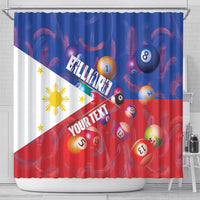 Personalised Philippines Billiards Shower Curtain Cue With Balls Flag Style - Wonder Print Shop
