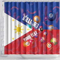 Personalised Philippines Billiards Shower Curtain Cue With Balls Flag Style - Wonder Print Shop