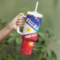 Personalised Philippines Billiards Tumbler With Handle Cue With Balls Flag Style - Wonder Print Shop