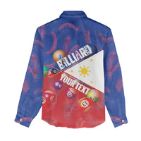 Personalised Philippines Billiards Women Casual Shirt Cue With Balls Flag Style - Wonder Print Shop