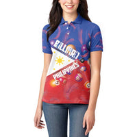 Personalised Philippines Billiards Women Polo Shirt Cue With Balls Flag Style - Wonder Print Shop