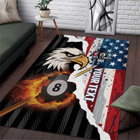 Personalized United States Billiards Area Rug Eagle On Fire 8 Ball - Wonder Print Shop