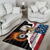 Personalized United States Billiards Area Rug Eagle On Fire 8 Ball - Wonder Print Shop