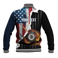 Personalized United States Billiards Baseball Jacket Eagle On Fire 8 Ball - Wonder Print Shop