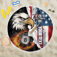 Personalized United States Billiards Beach Blanket Eagle On Fire 8 Ball - Wonder Print Shop