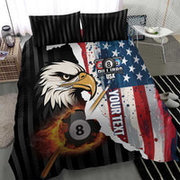 Personalized United States Billiards Bedding Set Eagle On Fire 8 Ball - Wonder Print Shop