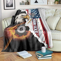Personalized United States Billiards Blanket Eagle On Fire 8 Ball - Wonder Print Shop