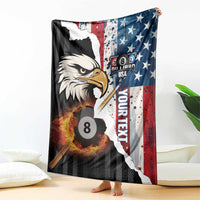 Personalized United States Billiards Blanket Eagle On Fire 8 Ball - Wonder Print Shop