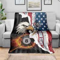 Personalized United States Billiards Blanket Eagle On Fire 8 Ball - Wonder Print Shop