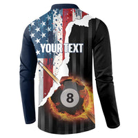 Personalized United States Billiards Button Sweatshirt Eagle On Fire 8 Ball - Wonder Print Shop