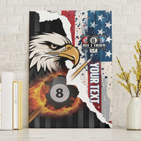 Personalized United States Billiards Canvas Wall Art Eagle On Fire 8 Ball - Wonder Print Shop