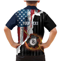 Personalized United States Billiards Family Matching Mermaid Dress and Hawaiian Shirt Eagle On Fire 8 Ball - Wonder Print Shop