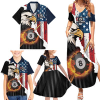 Personalized United States Billiards Family Matching Summer Maxi Dress and Hawaiian Shirt Eagle On Fire 8 Ball - Wonder Print Shop
