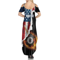 Personalized United States Billiards Family Matching Summer Maxi Dress and Hawaiian Shirt Eagle On Fire 8 Ball - Wonder Print Shop
