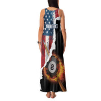 Personalized United States Billiards Family Matching Tank Maxi Dress and Hawaiian Shirt Eagle On Fire 8 Ball - Wonder Print Shop