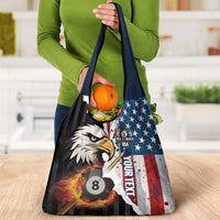 Personalized United States Billiards Grocery Bag Eagle On Fire 8 Ball - Wonder Print Shop