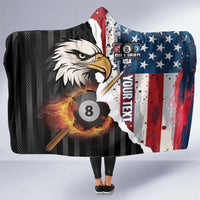 Personalized United States Billiards Hooded Blanket Eagle On Fire 8 Ball - Wonder Print Shop