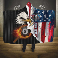 Personalized United States Billiards Hooded Blanket Eagle On Fire 8 Ball - Wonder Print Shop