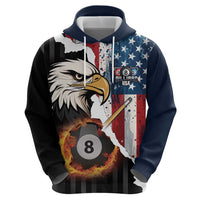 Personalized United States Billiards Hoodie Eagle On Fire 8 Ball - Wonder Print Shop