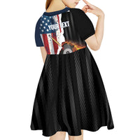 Personalized United States Billiards Kid Short Sleeve Dress Eagle On Fire 8 Ball - Wonder Print Shop
