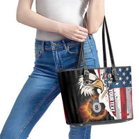 Personalized United States Billiards Leather Tote Bag Eagle On Fire 8 Ball - Wonder Print Shop