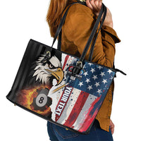 Personalized United States Billiards Leather Tote Bag Eagle On Fire 8 Ball - Wonder Print Shop