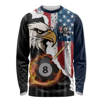 Personalized United States Billiards Long Sleeve Shirt Eagle On Fire 8 Ball - Wonder Print Shop