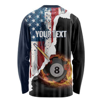 Personalized United States Billiards Long Sleeve Shirt Eagle On Fire 8 Ball - Wonder Print Shop