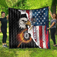 Personalized United States Billiards Quilt Eagle On Fire 8 Ball - Wonder Print Shop