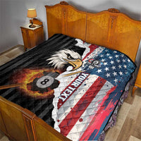 Personalized United States Billiards Quilt Eagle On Fire 8 Ball - Wonder Print Shop