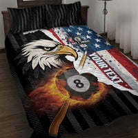 Personalized United States Billiards Quilt Bed Set Eagle On Fire 8 Ball - Wonder Print Shop