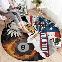 Personalized United States Billiards Round Carpet Eagle On Fire 8 Ball - Wonder Print Shop