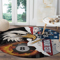 Personalized United States Billiards Round Carpet Eagle On Fire 8 Ball - Wonder Print Shop