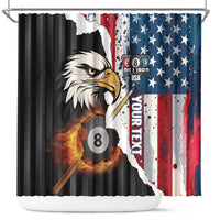 Personalized United States Billiards Shower Curtain Eagle On Fire 8 Ball - Wonder Print Shop