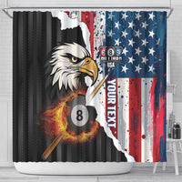 Personalized United States Billiards Shower Curtain Eagle On Fire 8 Ball - Wonder Print Shop