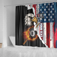 Personalized United States Billiards Shower Curtain Eagle On Fire 8 Ball - Wonder Print Shop