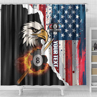 Personalized United States Billiards Shower Curtain Eagle On Fire 8 Ball - Wonder Print Shop