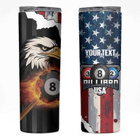 Personalized United States Billiards Skinny Tumbler Eagle On Fire 8 Ball - Wonder Print Shop