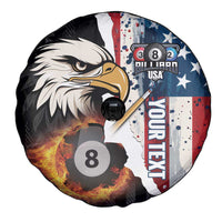 Personalized United States Billiards Spare Tire Cover Eagle On Fire 8 Ball - Wonder Print Shop