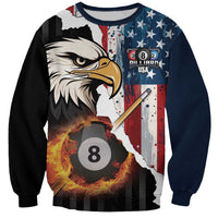 Personalized United States Billiards Sweatshirt Eagle On Fire 8 Ball - Wonder Print Shop