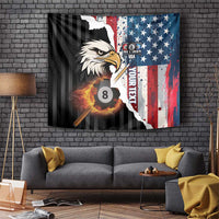 Personalized United States Billiards Tapestry Eagle On Fire 8 Ball - Wonder Print Shop